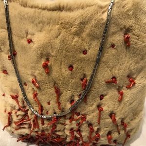 Brand new Gianni Versace real fur purse